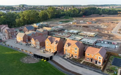 Arial view of housing estate