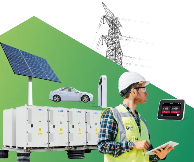 Image showing a montage of images of Solar panel, electric car charging and generators