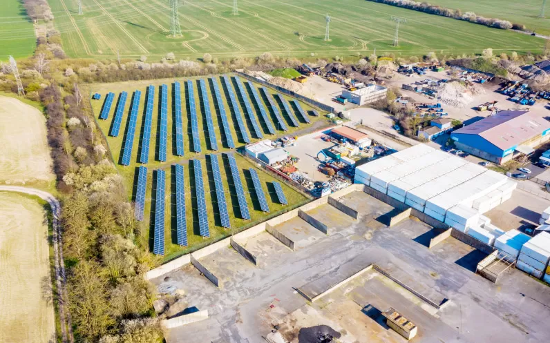Solar panels in farm
