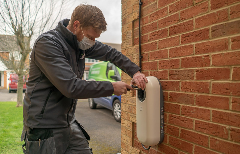 Engineer Installing EV Charger